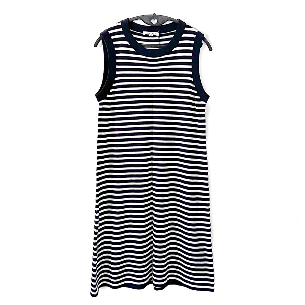 THML Navy Striped Sleeveless Midi Dress